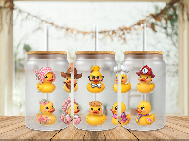 Double Sided 10 Cute Rubber Ducks