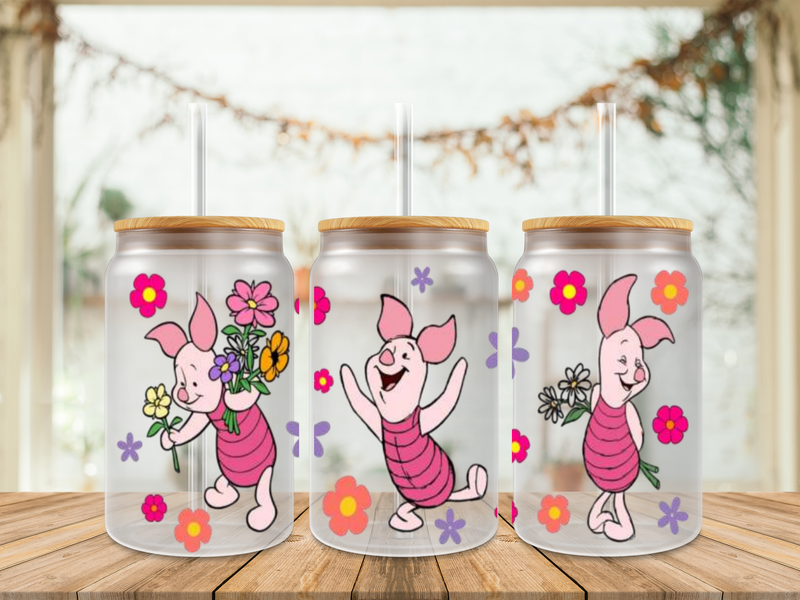 Double Sided Piglet With Flowers