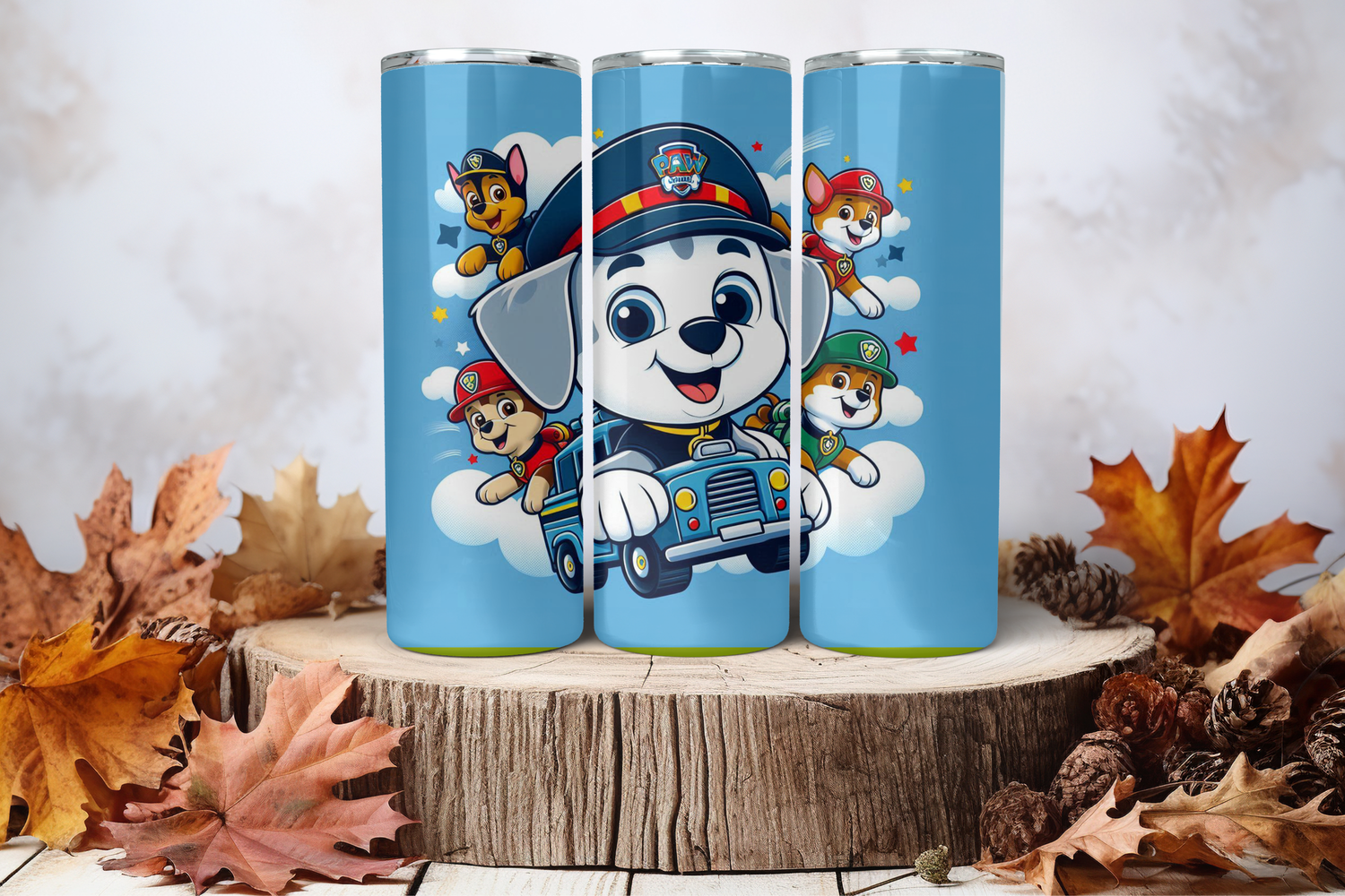 20oz Skinny Sublimation Tumbler Wrap Print - Paw Patrol Five