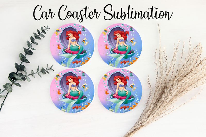 Car Coaster Sublimation Print - Ariel The Little Mermaid