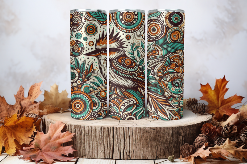 20oz Skinny Sublimation Tumbler Wrap Print - Aboriginal Bird