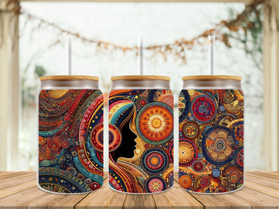 16oz Sublimation Tumbler Wrap Print - Aboriginal Lady