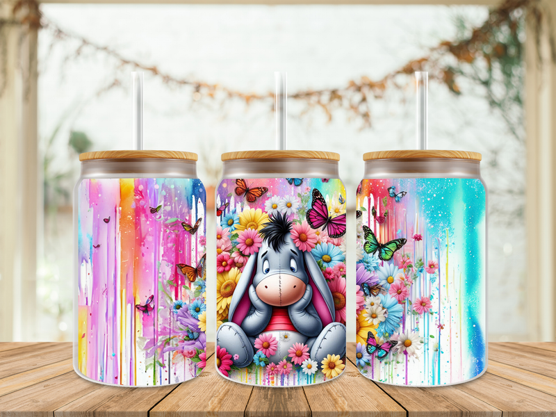 16oz Sublimation Tumbler Wrap Print - Eeyore Drip