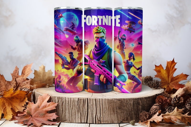 20oz Skinny Sublimation Tumbler Wrap Print - Fortnite