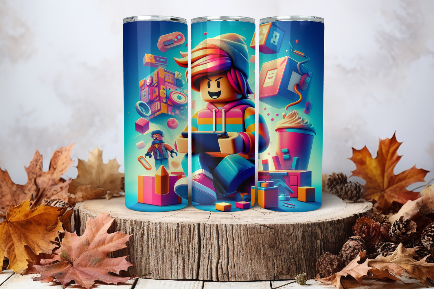 20oz Skinny Sublimation Tumbler Wrap Print - Roblox Sitting