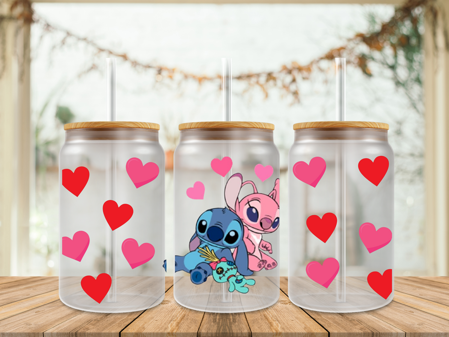 Double Sided Stitch Angel Hearts