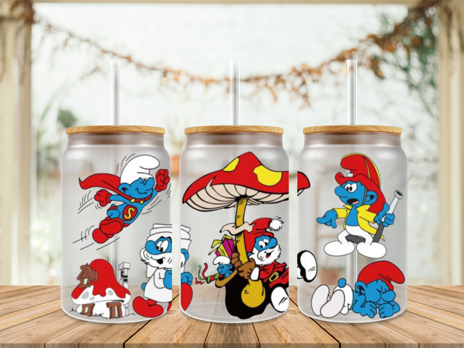 Double Sided Smurfs Superman