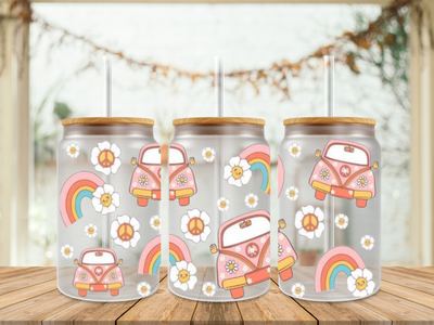 Double Sided Pink Cars &amp; Rainbow