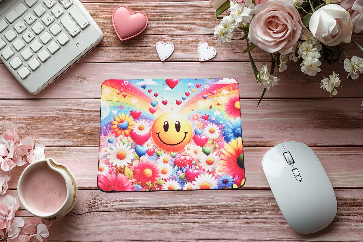 Colorful Smiley Mouse Pad