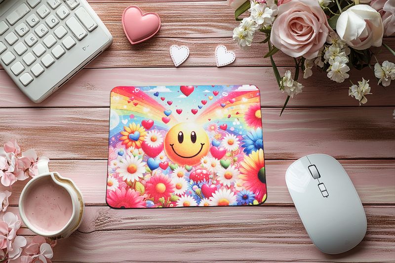 Colorful Smiley Mouse Pad