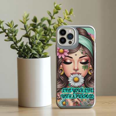 Iphone Sublimation Print - Tattooed Girl Live Your Life With A Purpose