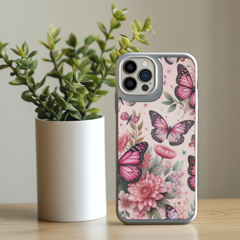 Iphone Sublimation Print - Pink Butterflies