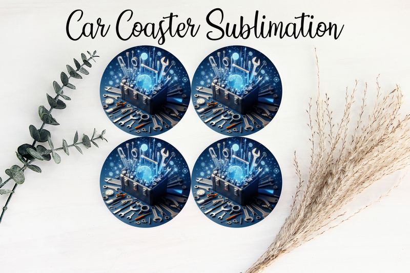 Car Coaster Sublimation Print - Toolbox