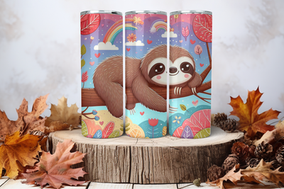20oz Skinny Sublimation Tumbler Wrap Print - Sloth 3