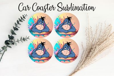 Car Coaster Sublimation Print - Eeyore Posing