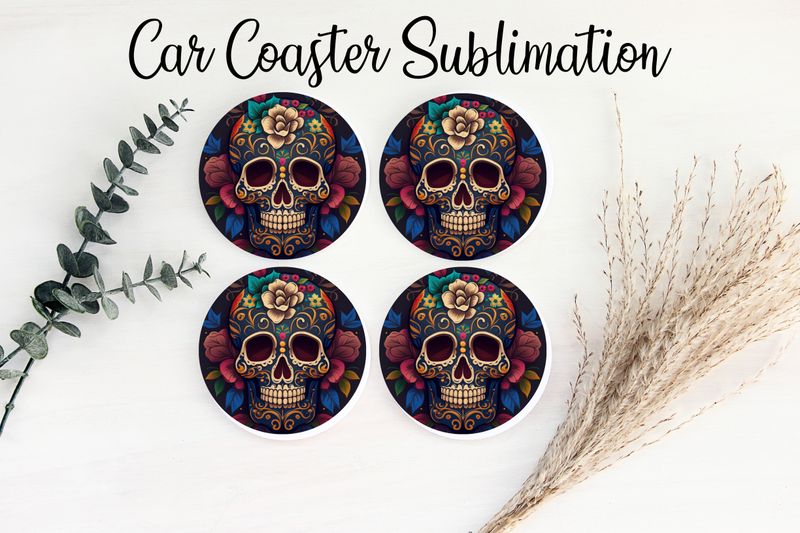 Car Coaster Sublimation Print - Skull 1