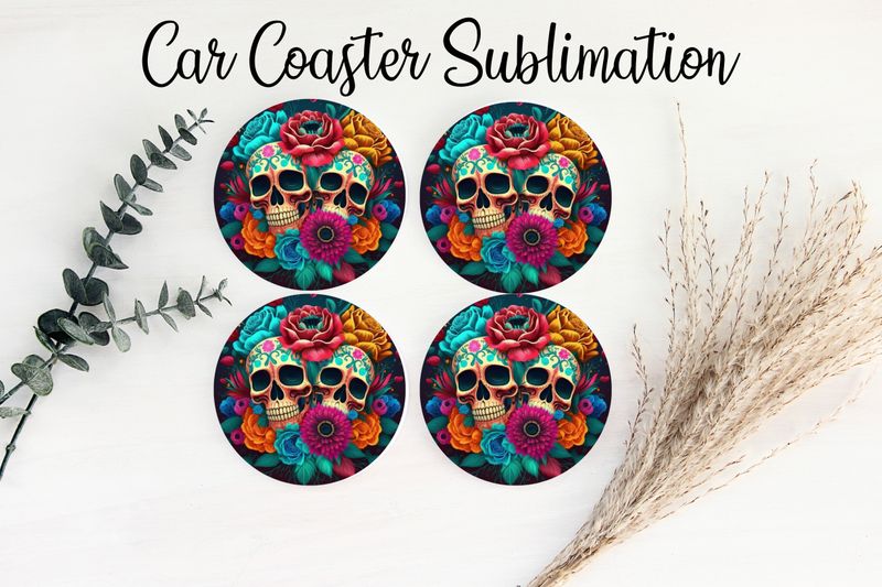 Car Coaster Sublimation Print - Skull 5
