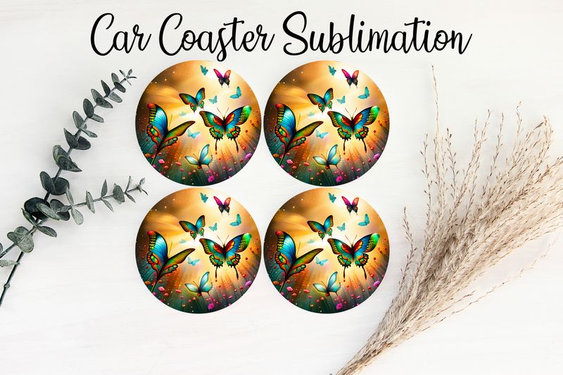 Car Coaster Sublimation Print - Butterfly 4