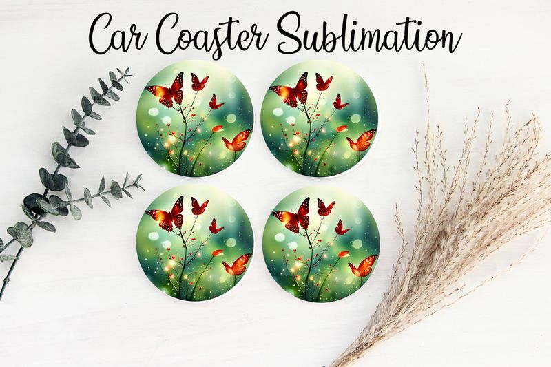 Car Coaster Sublimation Print - Butterfly 3