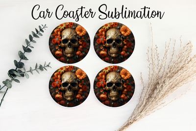 Car Coaster Sublimation Print - Skull 4