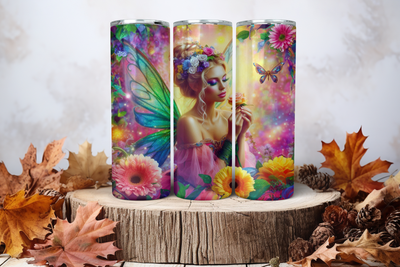 20oz Skinny Sublimation Tumbler Wrap Print - Fairy Pink