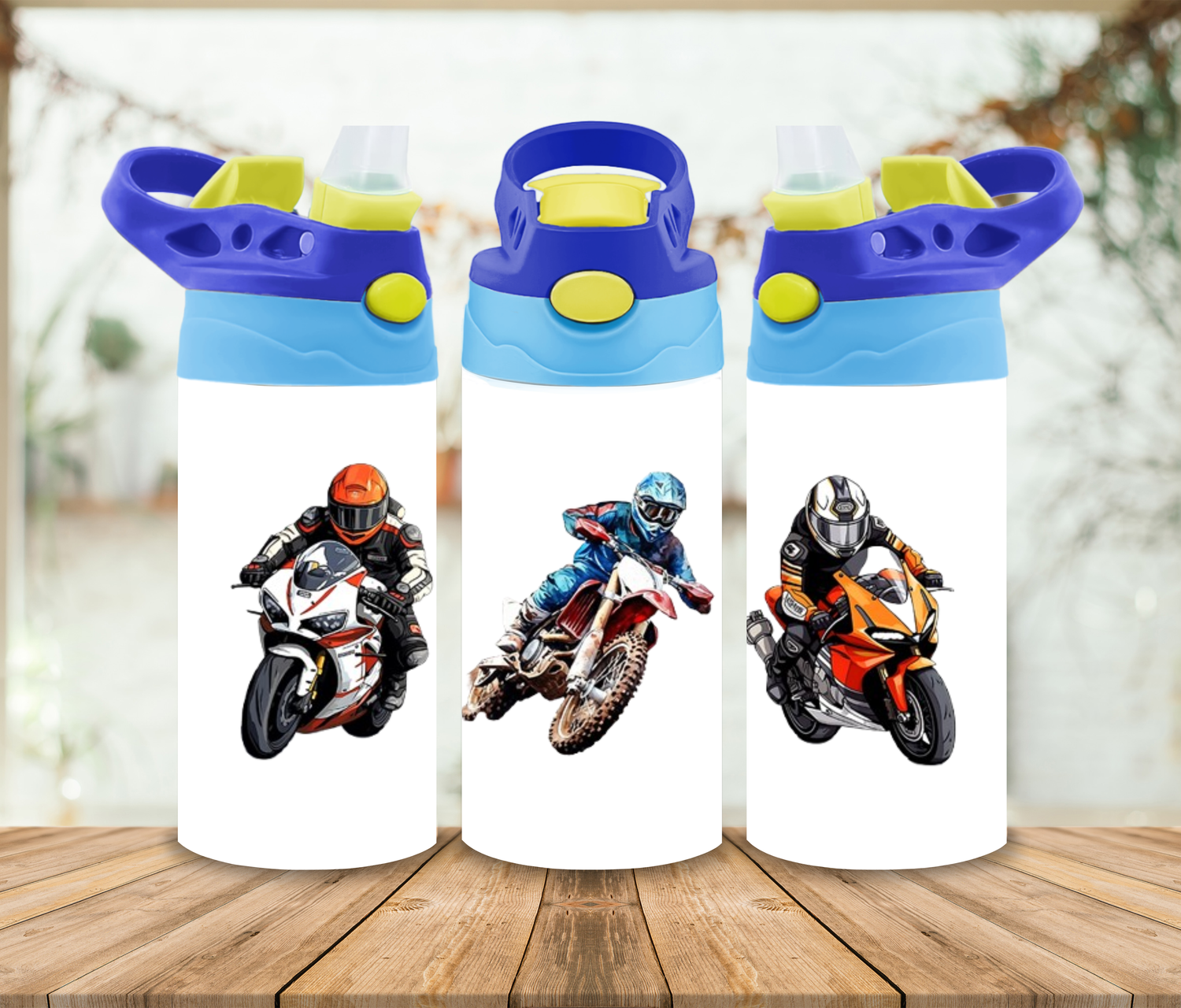12oz Sublimation Tumbler Wrap Print -Motorbike