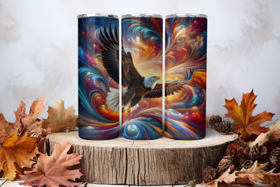 20oz Skinny Sublimation Tumbler Wrap Print - Eagle