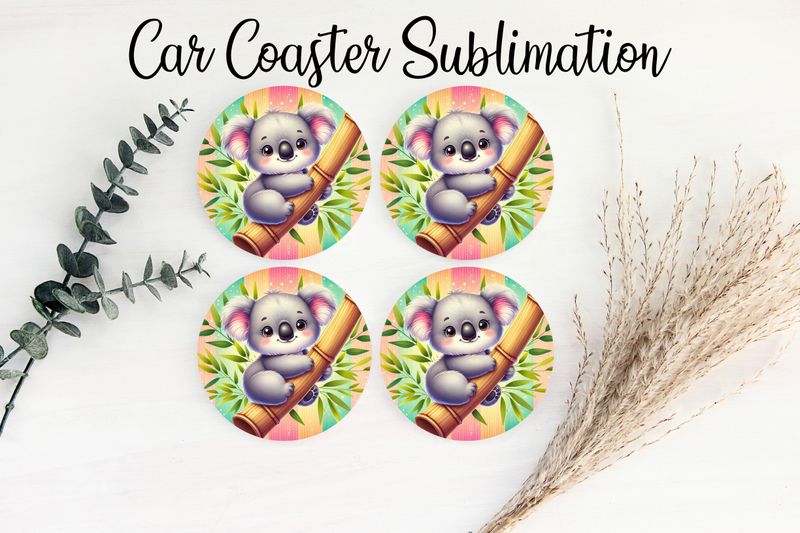 Car Coaster Sublimation Print - Koala