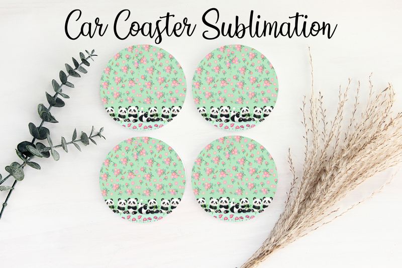 Car Coaster Sublimation Print - Panda