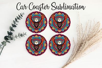 Car Coaster Sublimation Print - Eagle