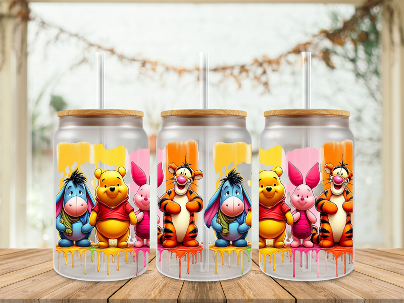 Double Sided Pooh &amp; Friends Colourful Splash 3