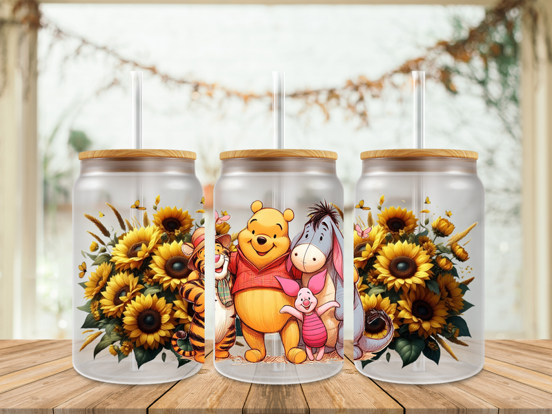 Double Sided Pooh &amp; Friends Sunflowers