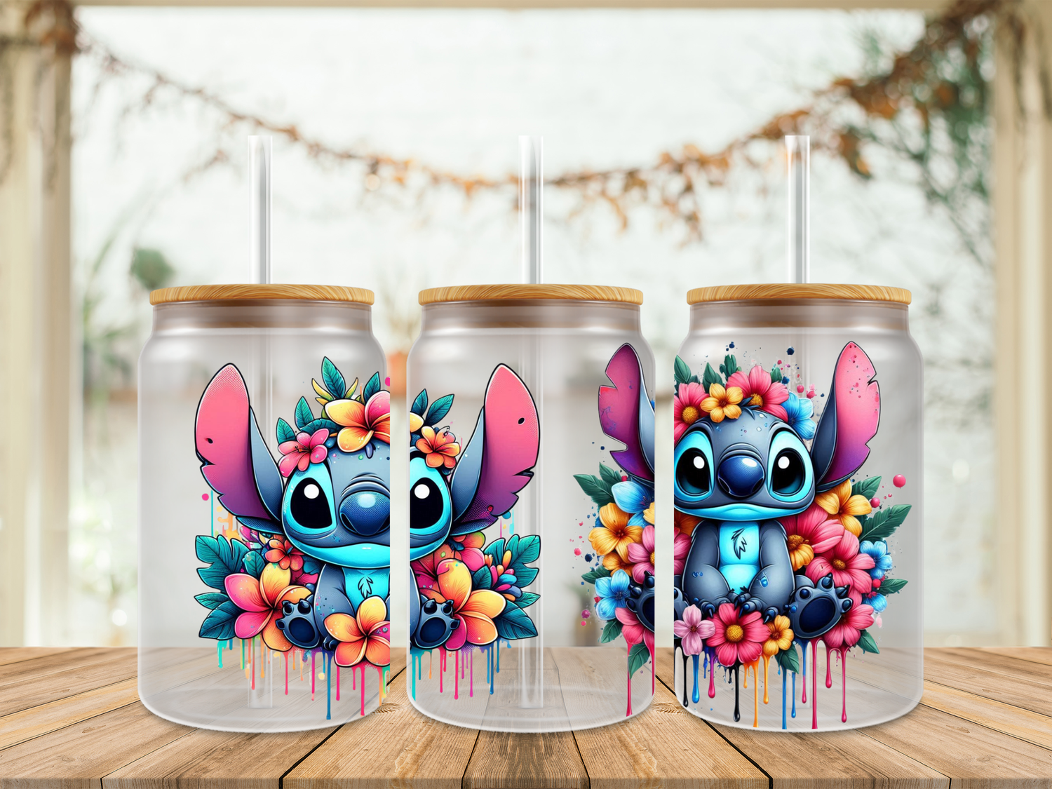 Double Sided Stitch Flowers Colour Splash