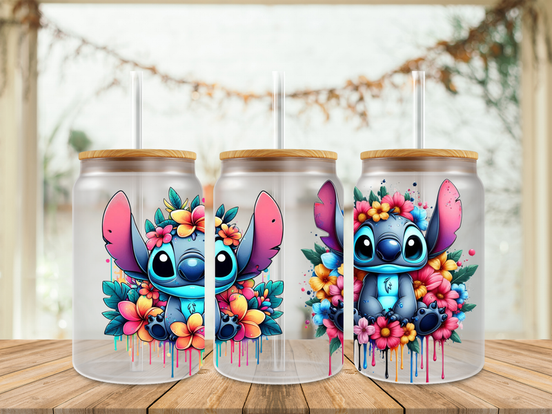 Double Sided Stitch Flowers Colour Splash