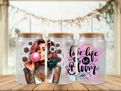 Double Sided Tattooed Girl Live Your Life In Full Bloom