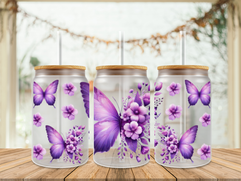Double Sided Big Purple Butterflies