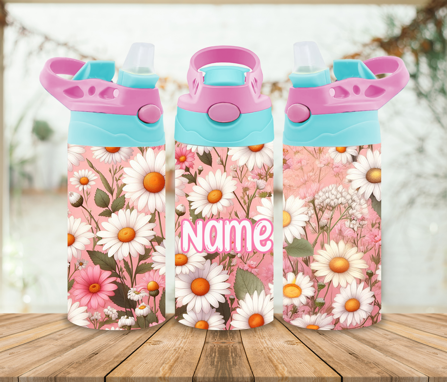 12oz Sublimation Tumbler Wrap Print - White Daisies