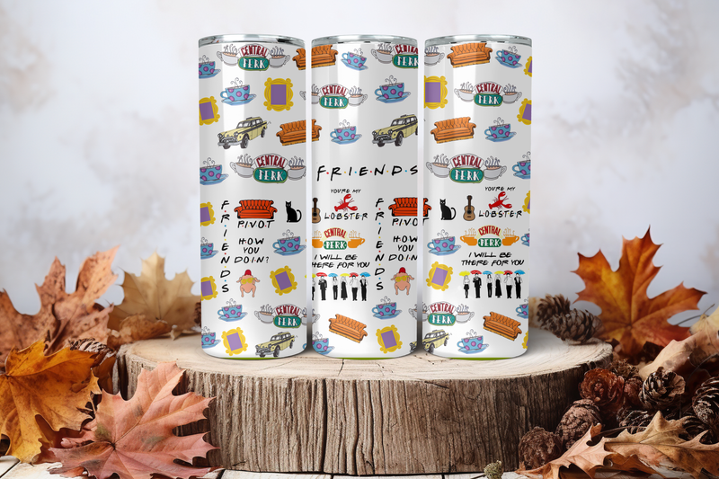 20oz Skinny Sublimation Tumbler Wrap Print - Friends