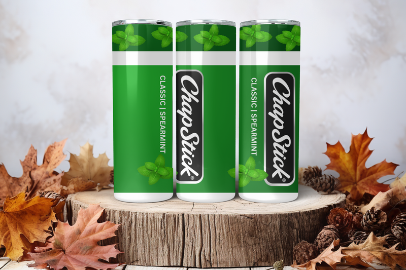 20oz Skinny Sublimation Tumbler Wrap Print - Chapstick Spearmint