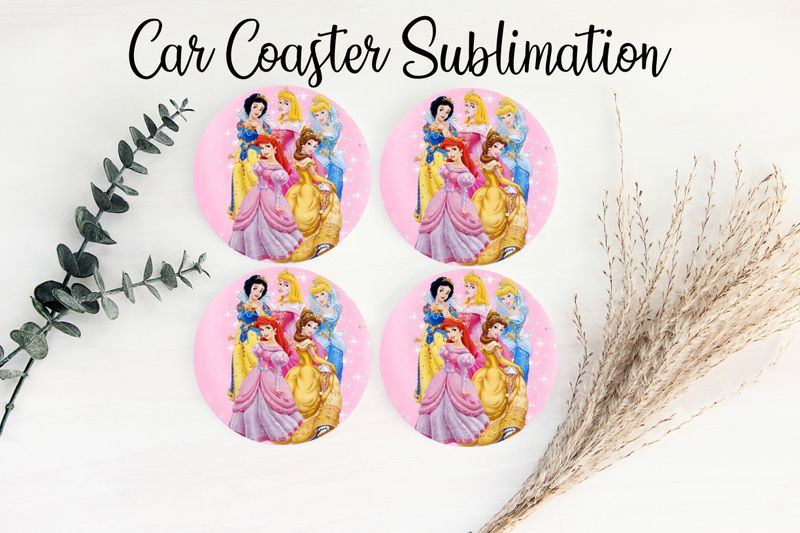 Car Coaster Sublimation Print - Princess All