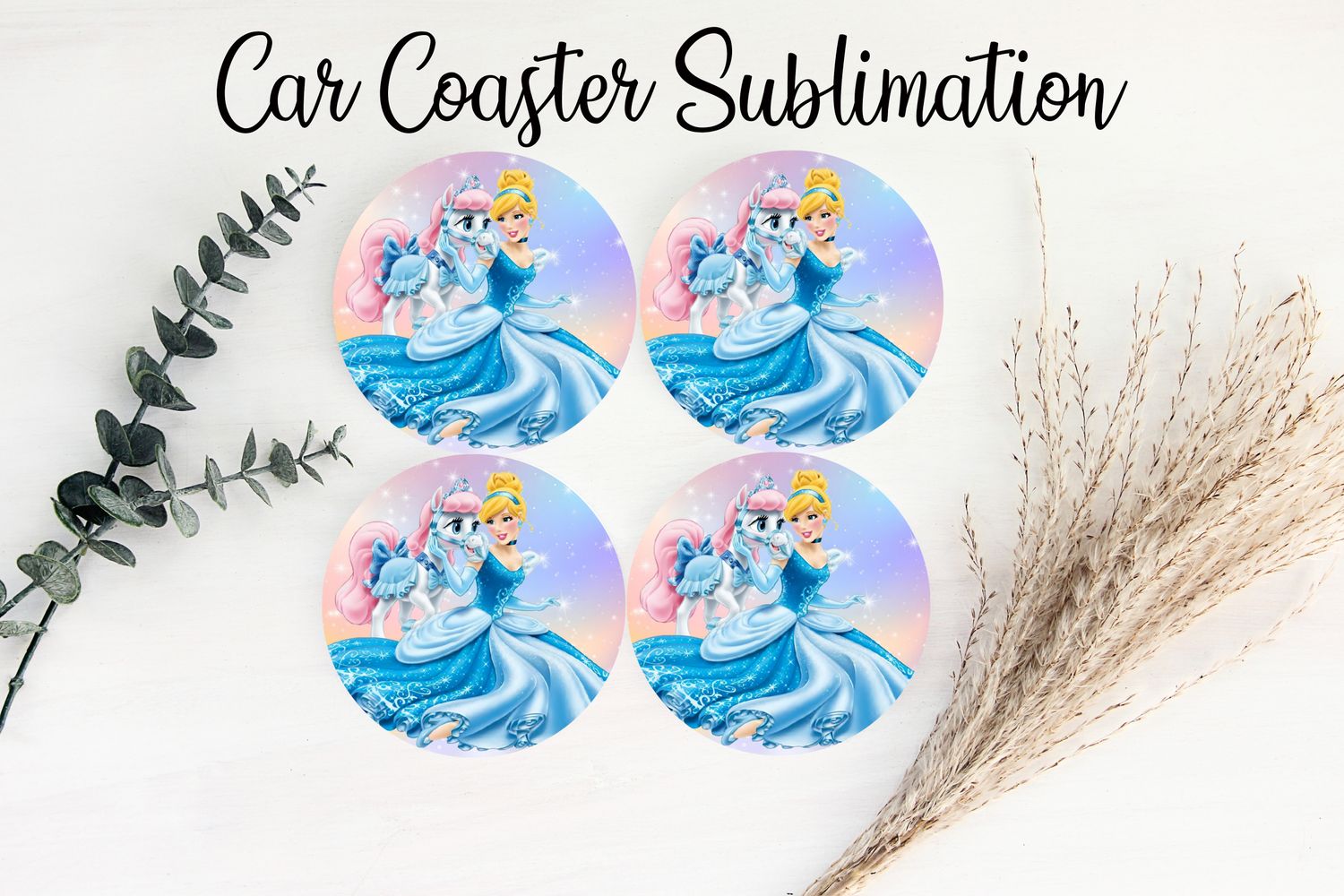 Car Coaster Sublimation Print - Cinderella
