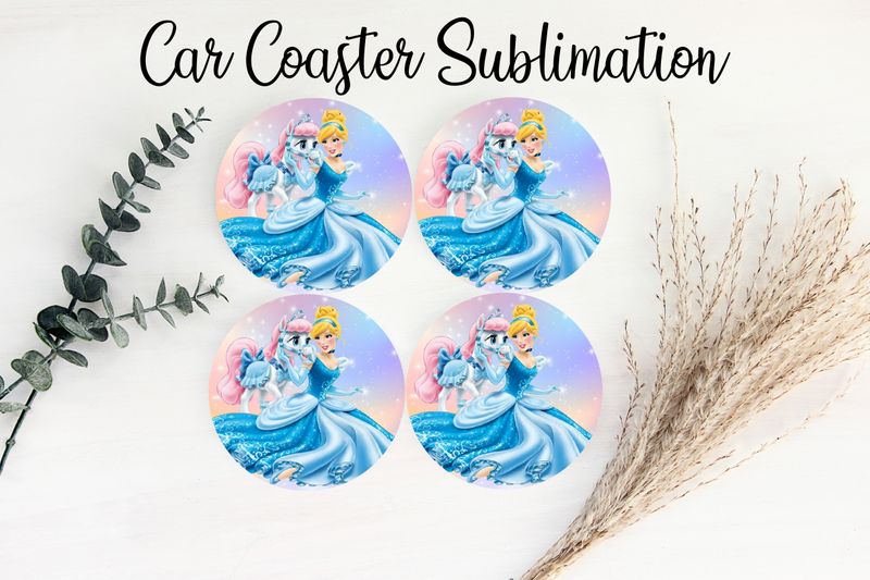 Car Coaster Sublimation Print - Cinderella