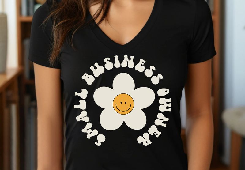 Small Business Owner Flower Smiley DTF Transfer