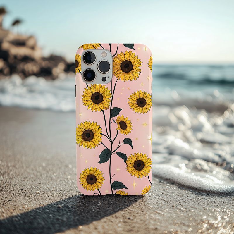 Peachy Sunflowers Phone Case