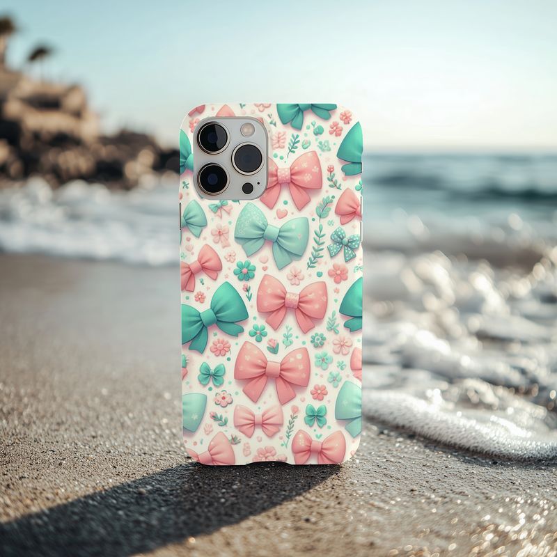 Pink &amp; Green Bows Phone Case