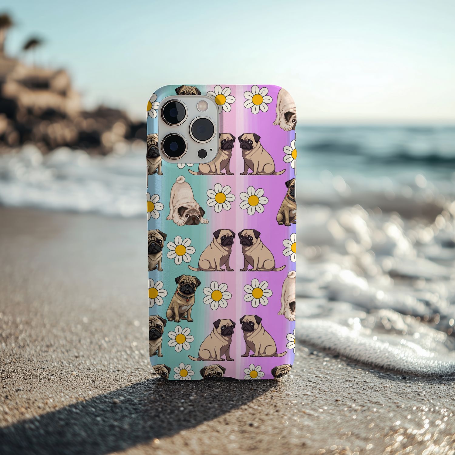Pugs &amp; Flowers Phone Case