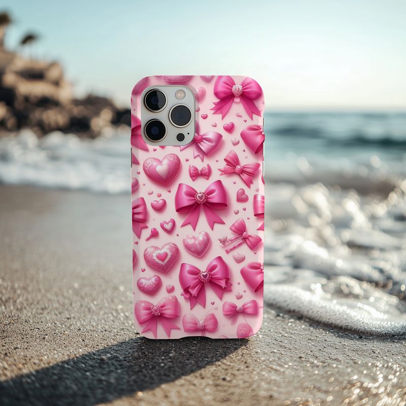 Pink Bows Hearts Blossom Phone Case