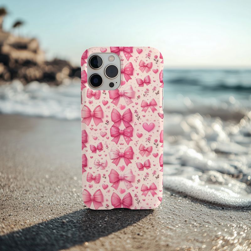 Pink Bows &amp; Hearts Phone Case
