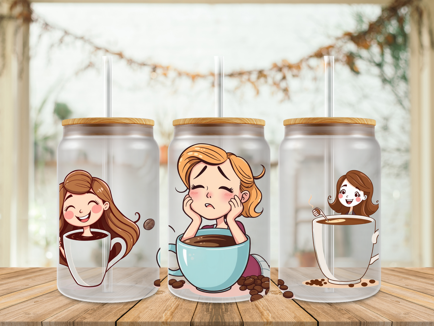 16oz Sublimation Tumbler Wrap Print - Coffee Exhausted