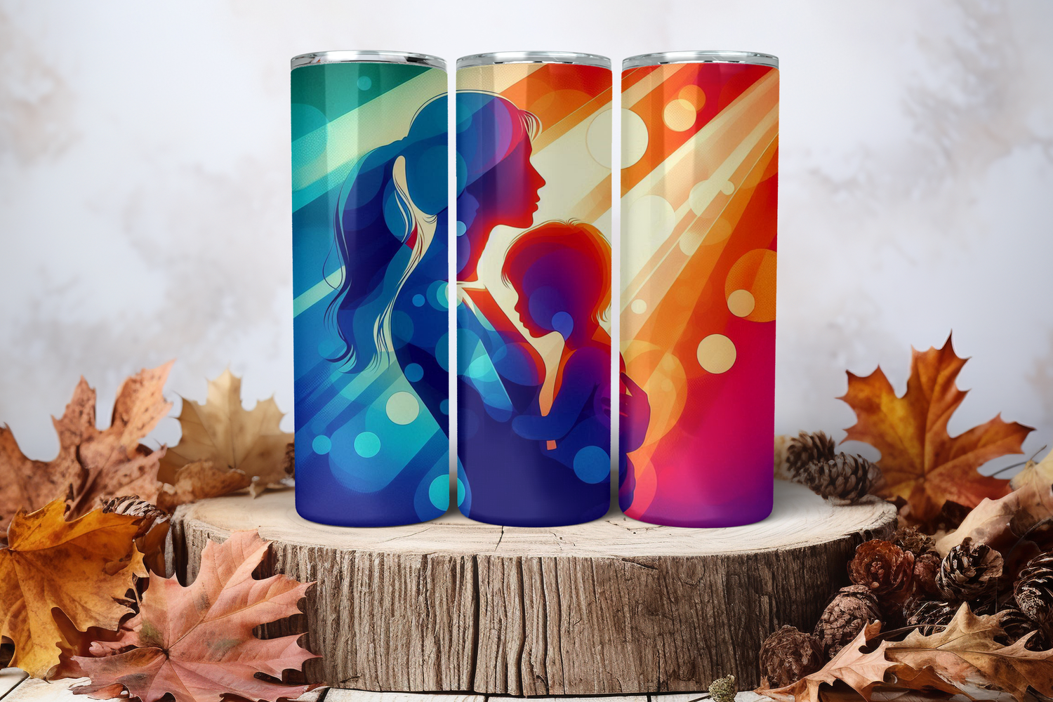 20oz Sublimation Tumbler Wrap Print - Mum &amp; Son